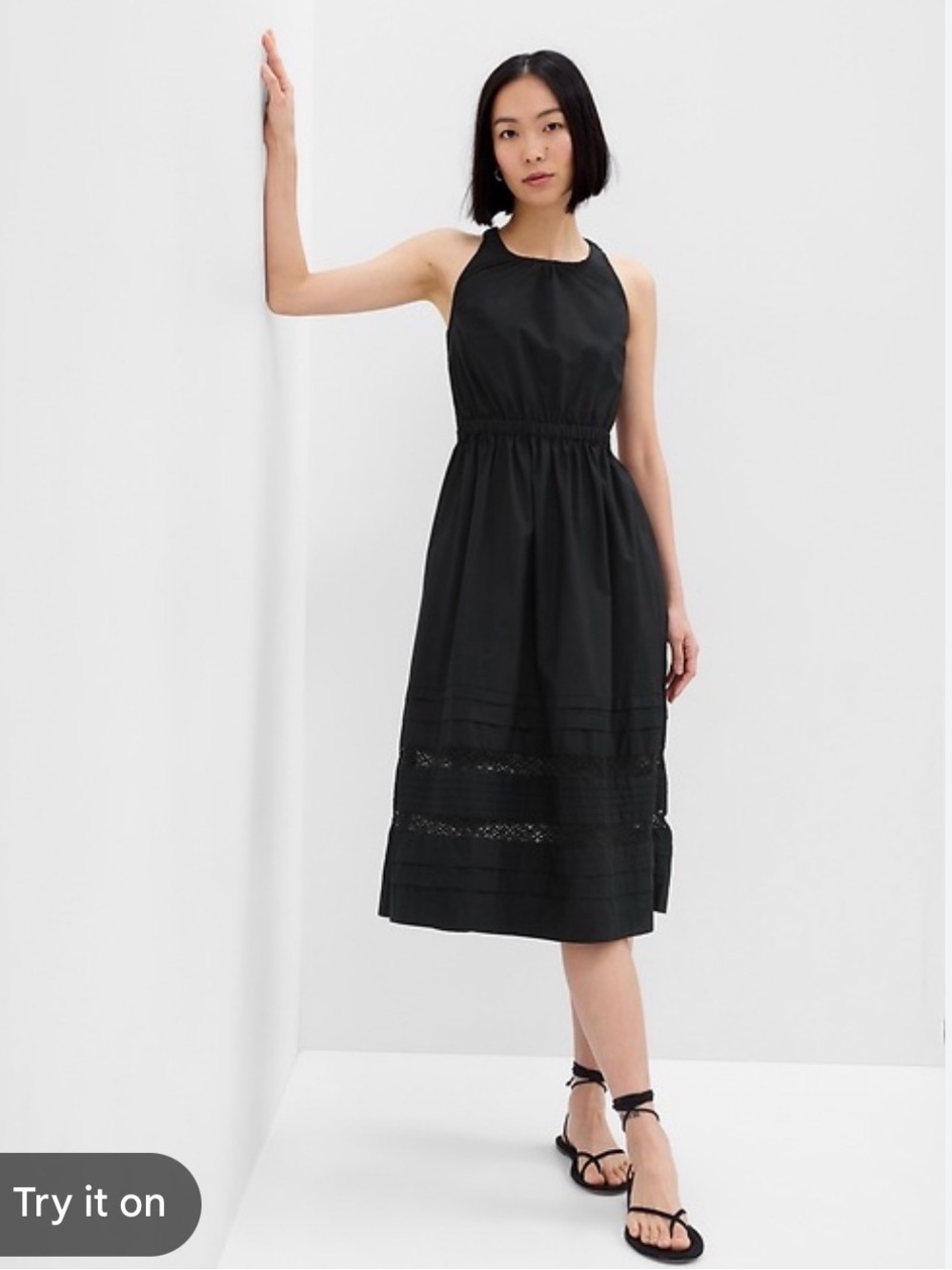 Cotton Gap Halter Dress